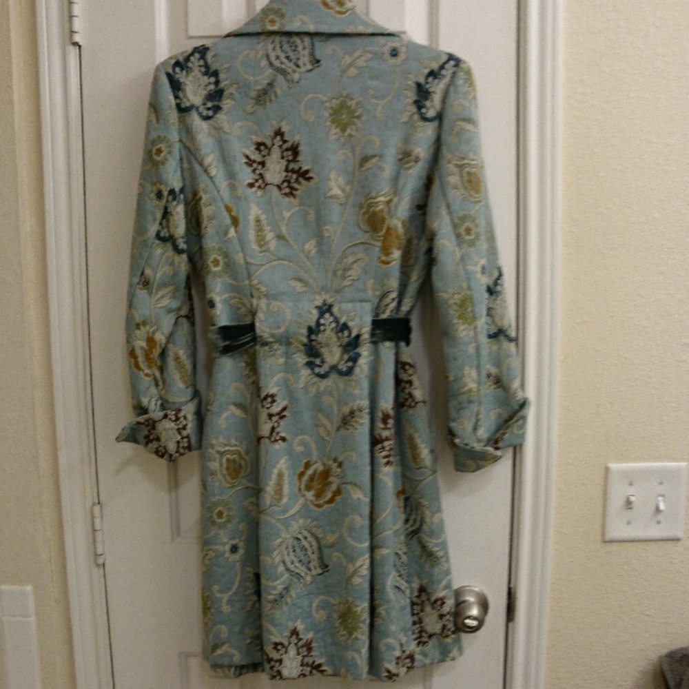CAbi Aqua Tapestry Jacket Coat Anthro